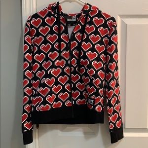 NWOT Love Moschino pixel hearts hoodie